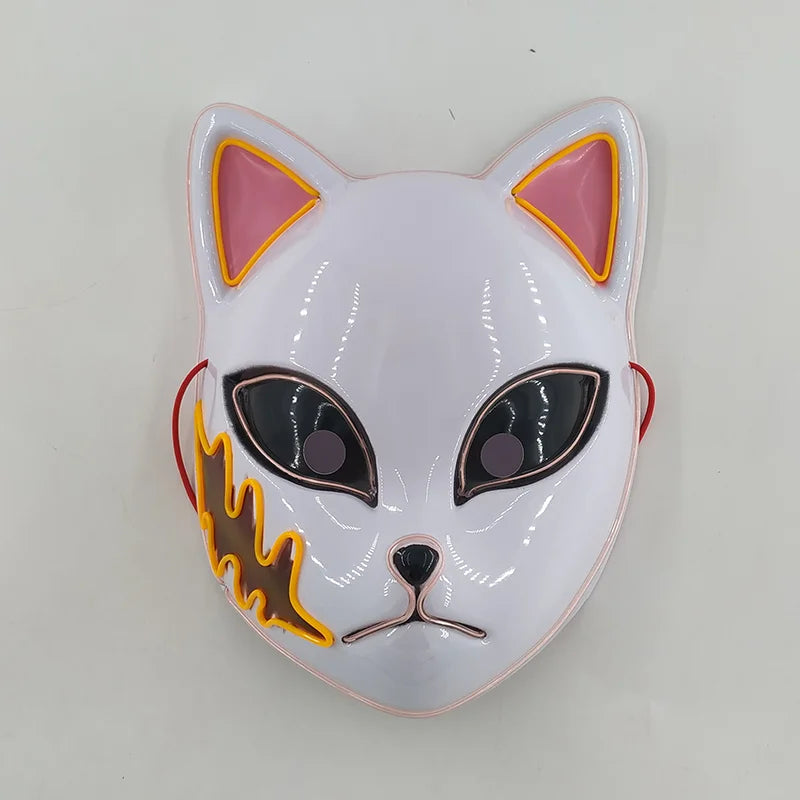 Glowing  Demon Slayer Mask Cosplay Japanese Cartoon