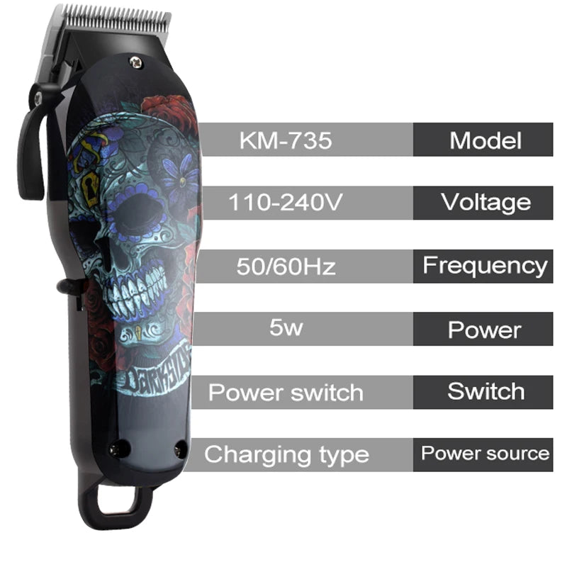 Kemei Cordless hair clipper professional hair trimmer