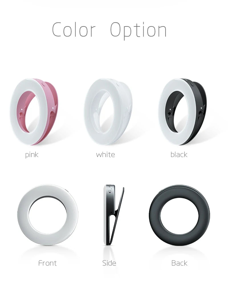 Portable LED Selfie Ring Light Flash