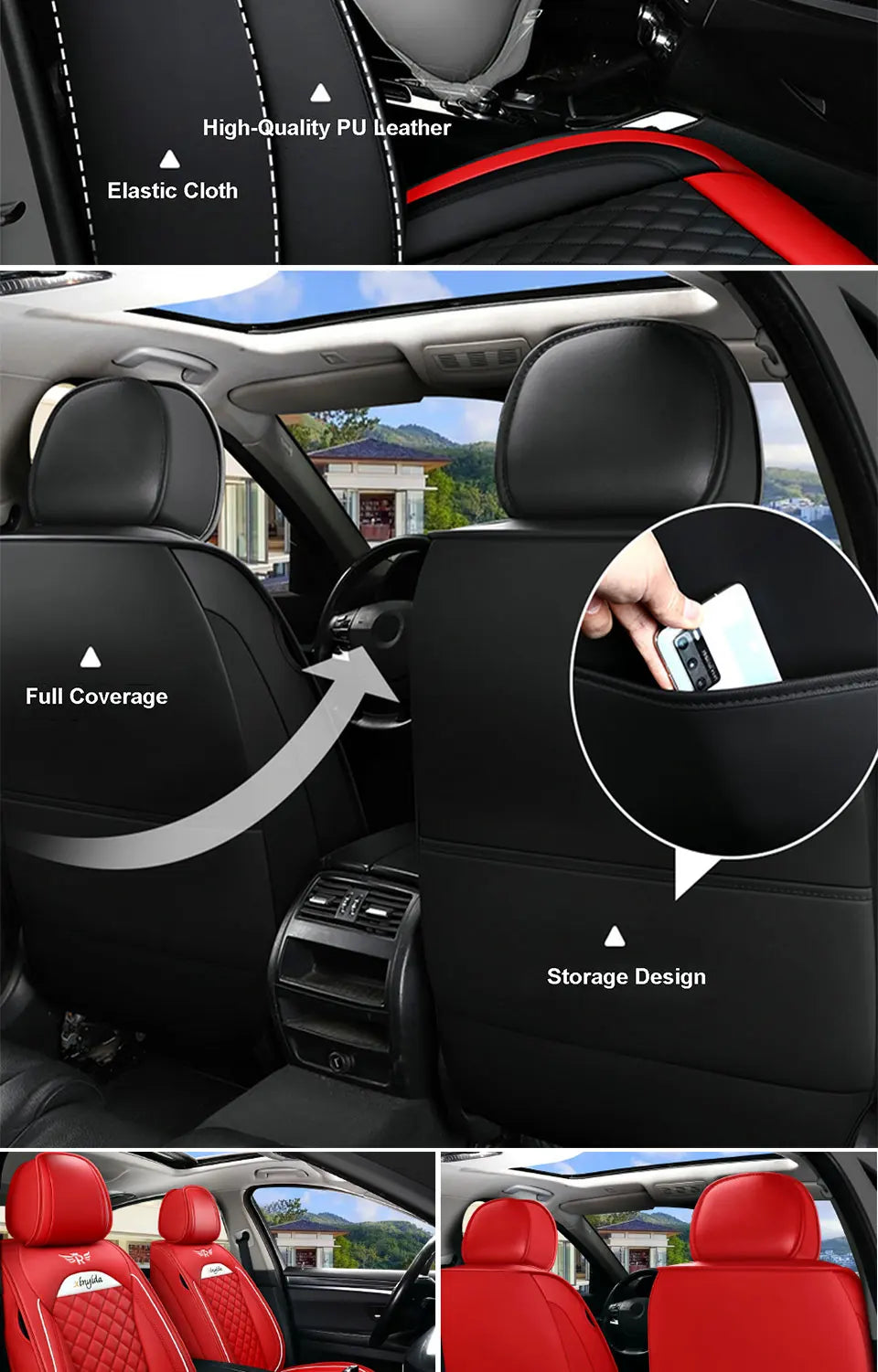 Universal Leather Car Seat Covers for Volkswagen VW touran