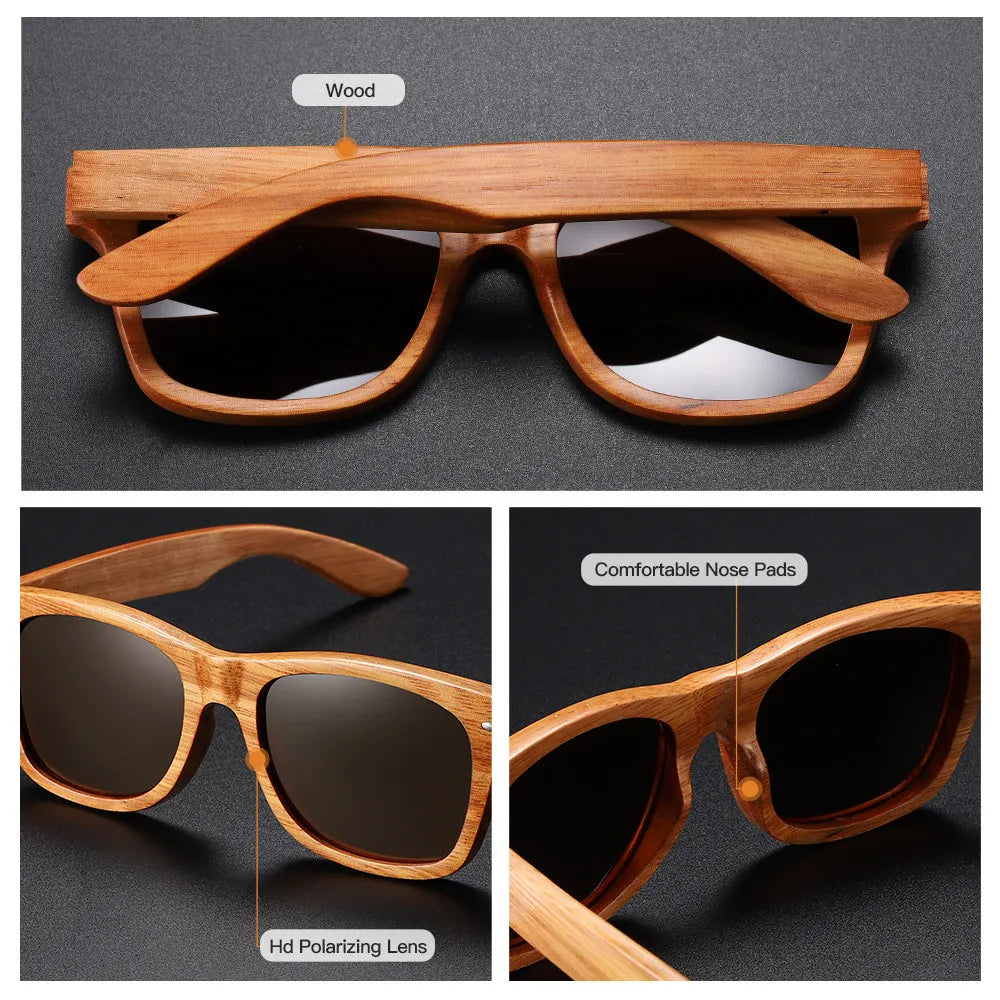 GM Natural Wood Sunglasses Polarized Wooden Sunglasses