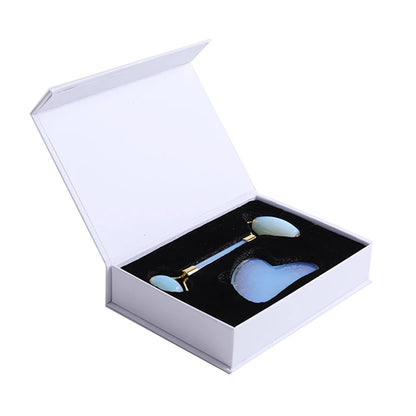 Natural Opal Jade Roller Gouache Scraper For Face Gua Sha