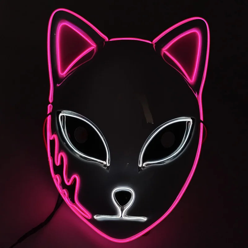 Glowing  Demon Slayer Mask Cosplay Japanese Cartoon