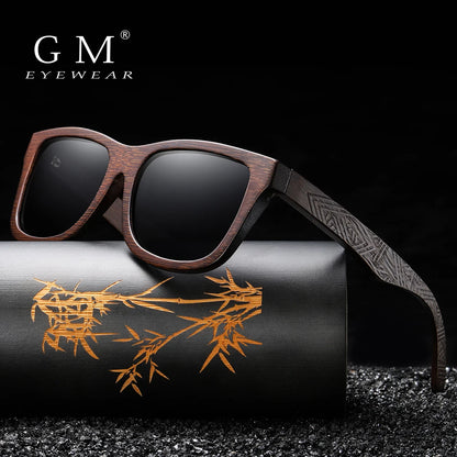 GM Natural Bamboo Wooden Sunglasses Polarized Glasses