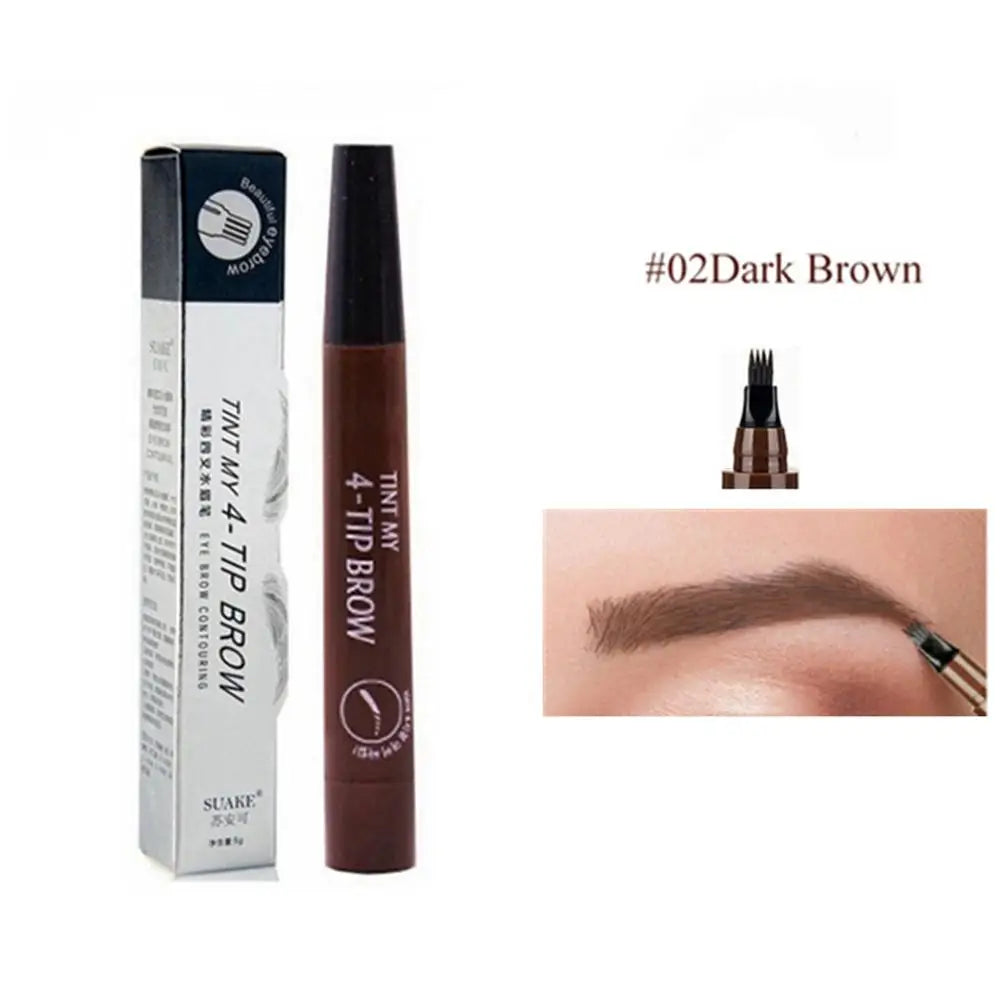 5 Colors Eyebrow Pencil Waterproof 4 Fork Tip Eyebrow