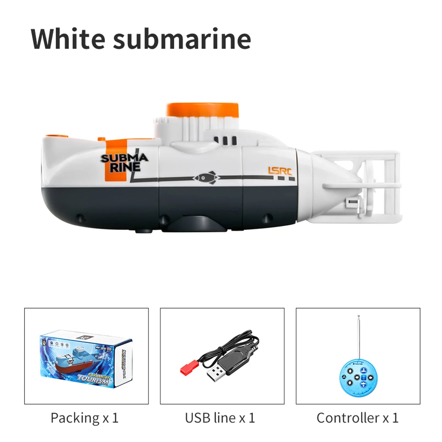 Mini RC Submarine 0.1M/s Speed Remote Control Boat Outdoor