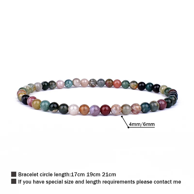 Mini Energy Charm Bracelet Natural Stone Beads Yoga Healing