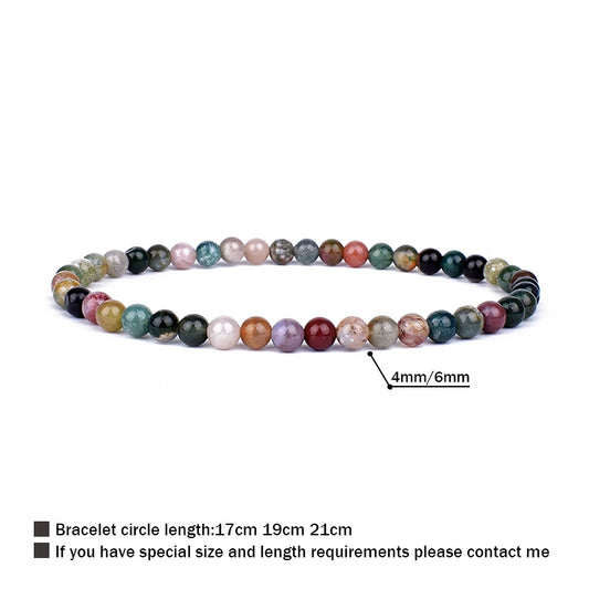 Mini Energy Charm Bracelet Natural Stone Beads Yoga Healing