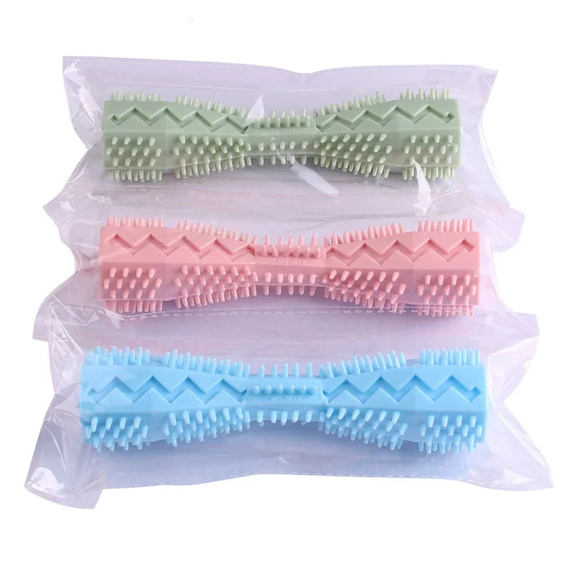 Dog Toothbrush Durable Dog Chew Toy Stick Soft Rubber