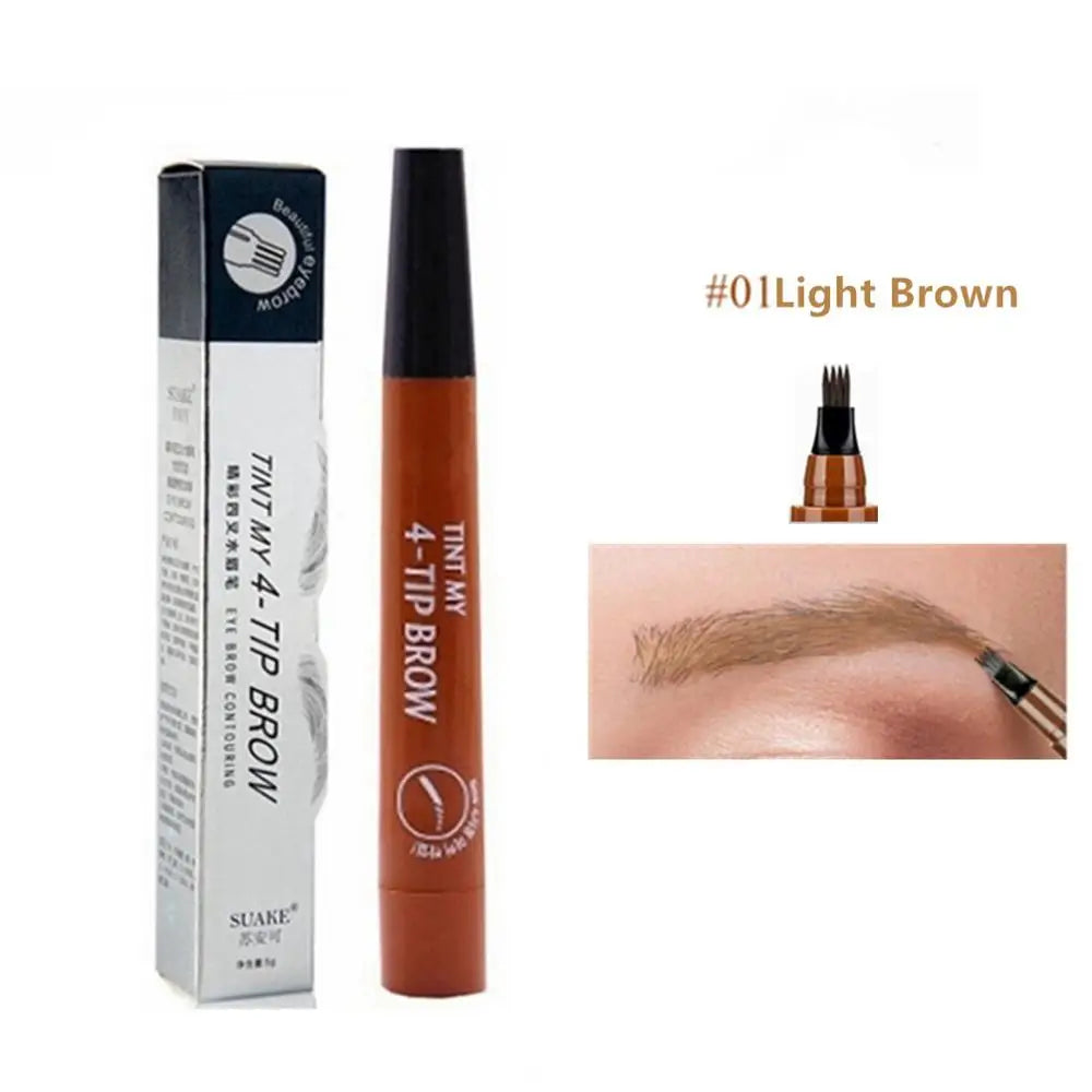 5 Colors Eyebrow Pencil Waterproof 4 Fork Tip Eyebrow