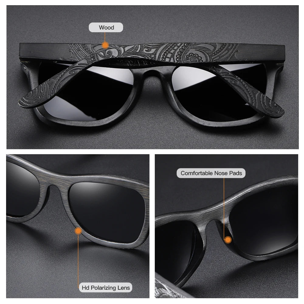 GM Handmade Brand Wooden Polarized Sunglasses Women Men