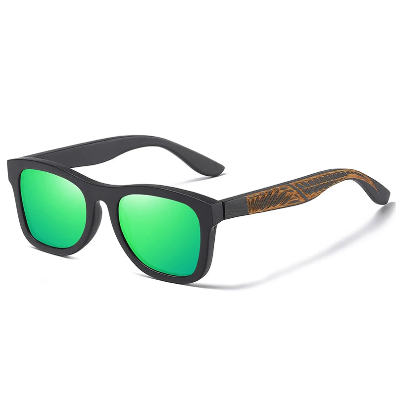 GM Handmade Black Bamboo Wooden Frame Sunglasses