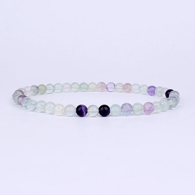 Mini Energy Charm Bracelet Natural Stone Beads Yoga Healing