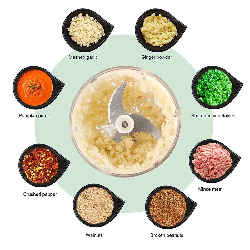 Meat Grinder Electric Garlic Crusher Food Chopper