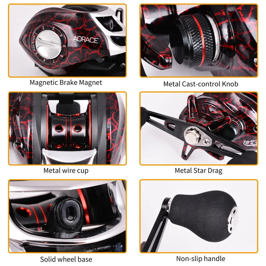 Fishing Baitcasting Reel All Metal Spool Fishing Reels
