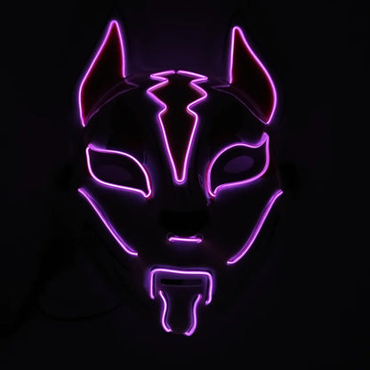 Glowing  Demon Slayer Mask Cosplay Japanese Cartoon