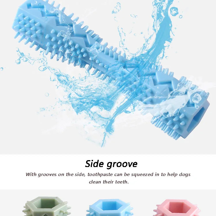 Dog Toothbrush Durable Dog Chew Toy Stick Soft Rubber