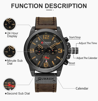 CURREN Mens Watches Top Luxury Brand Sport Wrist Watch