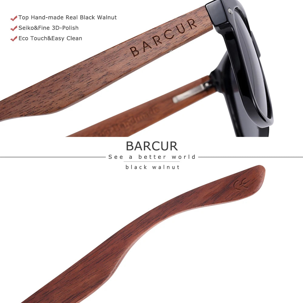 Black Walnut Sunglasses Wood Polarized Sunglasses Men