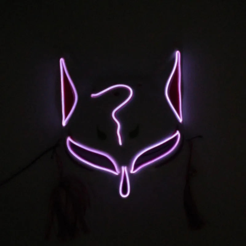 Glowing  Demon Slayer Mask Cosplay Japanese Cartoon