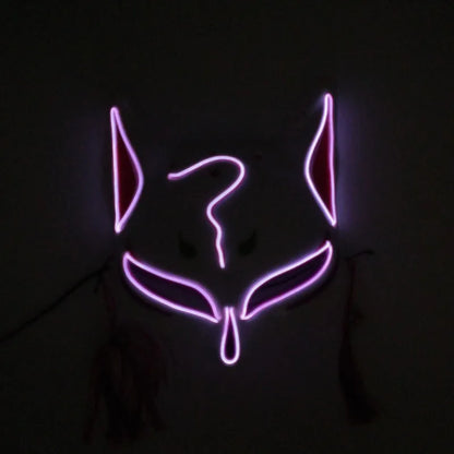 Glowing  Demon Slayer Mask Cosplay Japanese Cartoon
