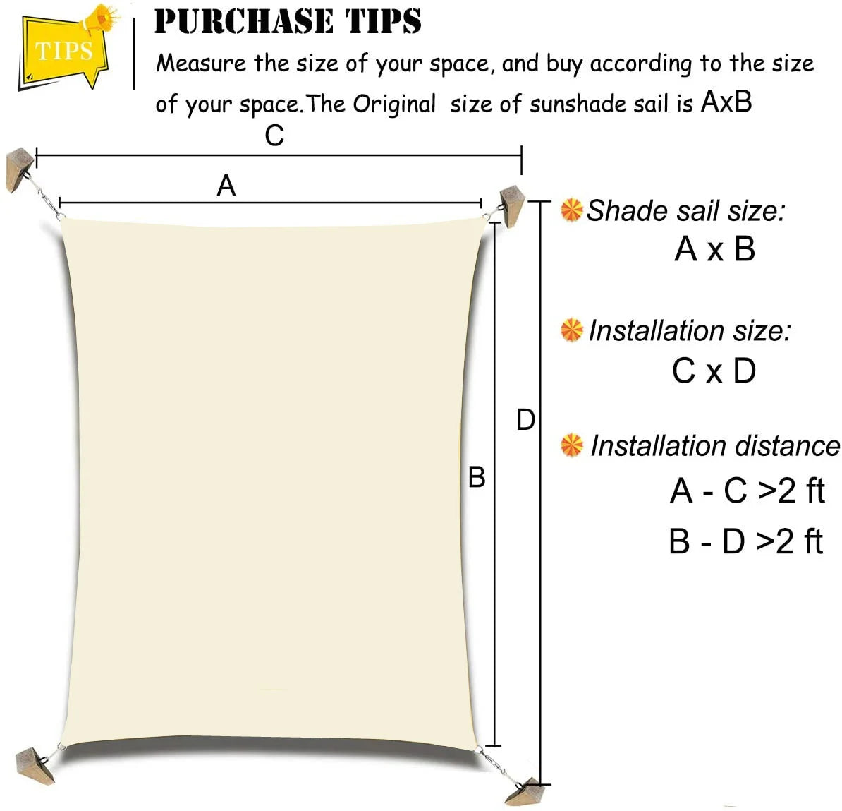 Sun Shade Sail Waterproof Outdoor Square Rectangle Garden