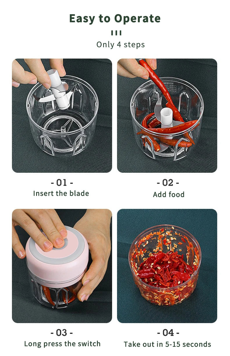 Meat Grinder Electric Garlic Crusher Food Chopper