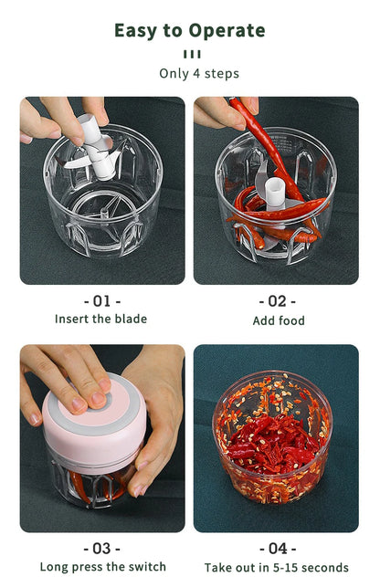 Meat Grinder Electric Garlic Crusher Food Chopper