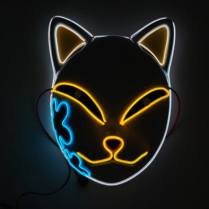 Glowing  Demon Slayer Mask Cosplay Japanese Cartoon