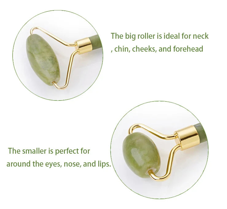 100% Natural Stone Gua Sha & Jade Roller Set