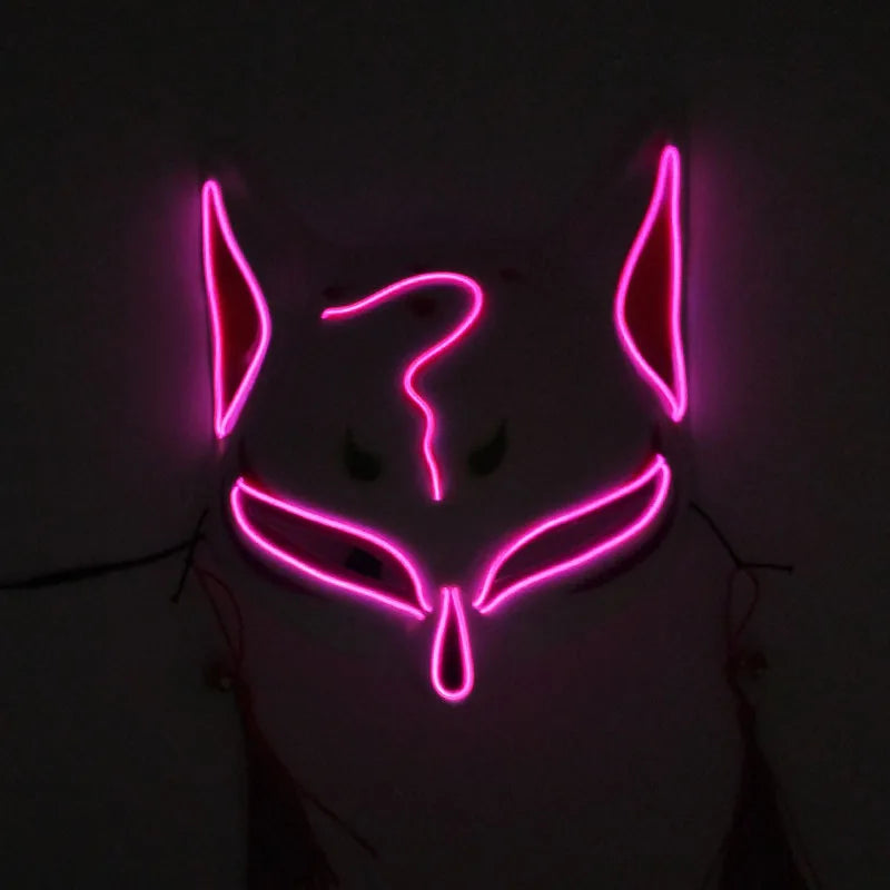Glowing  Demon Slayer Mask Cosplay Japanese Cartoon