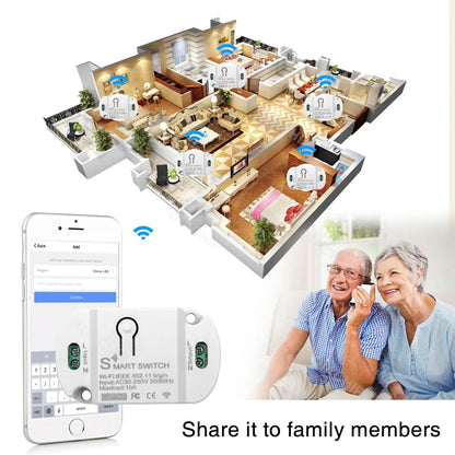 Tuya WiFi Smart Switch AC 220V 110V Wireless Controller