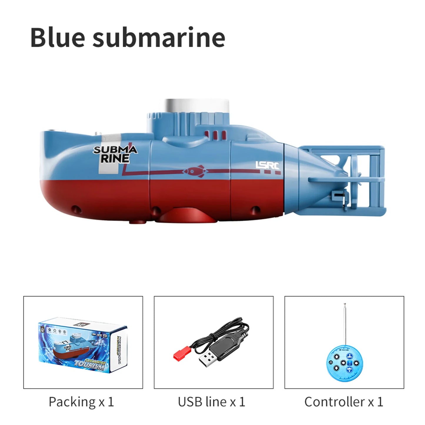 Mini RC Submarine 0.1M/s Speed Remote Control Boat Outdoor
