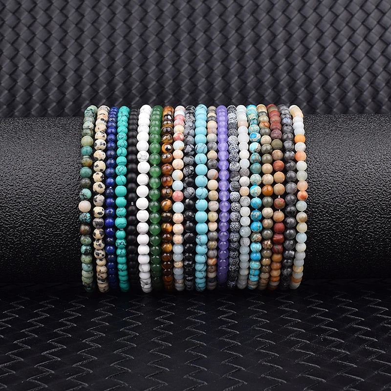 Mini Energy Charm Bracelet Natural Stone Beads Yoga Healing
