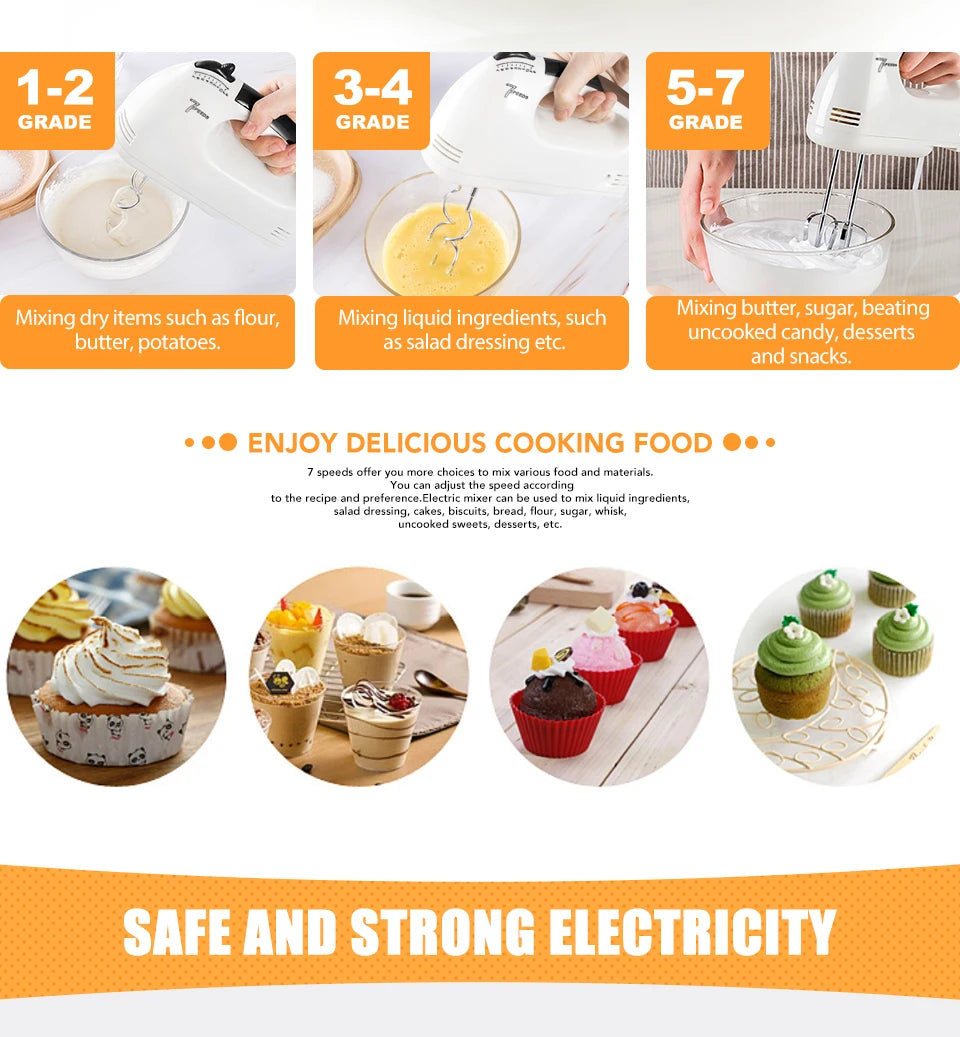 Electric Hand Mixer Egg-Whisk Electric Mixer
