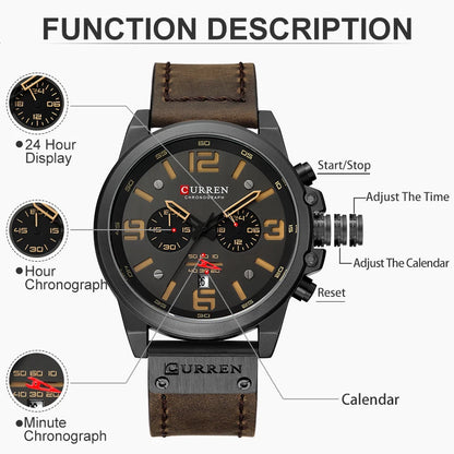 CURREN Mens Watches Top Luxury Brand Sport Wrist Watch