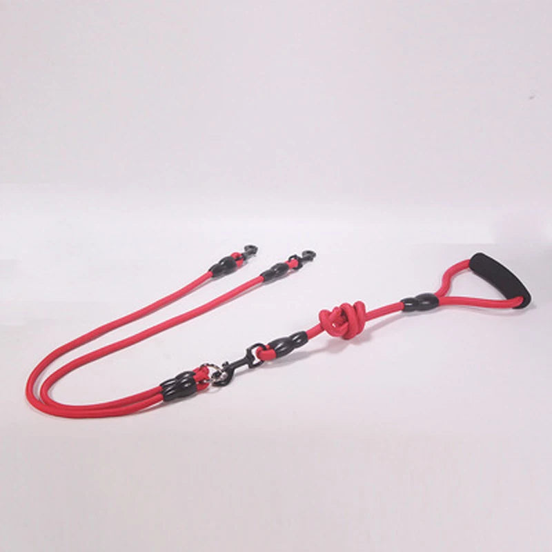 Pet Dog Leash Nylon Rope Double Dual Two Heads Dogs Leash