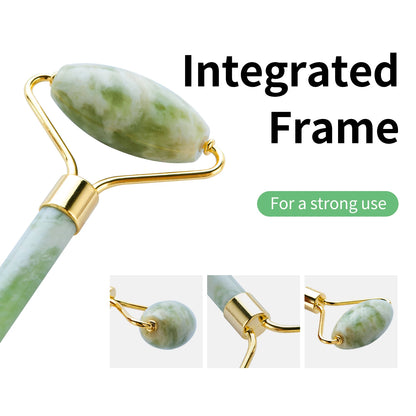 100% Natural Stone Gua Sha & Jade Roller Set
