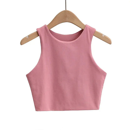 Summer Fashion Women Sexy Slim Tops O-neck Sleeveless