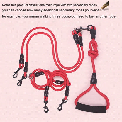 Pet Dog Leash Nylon Rope Double Dual Two Heads Dogs Leash