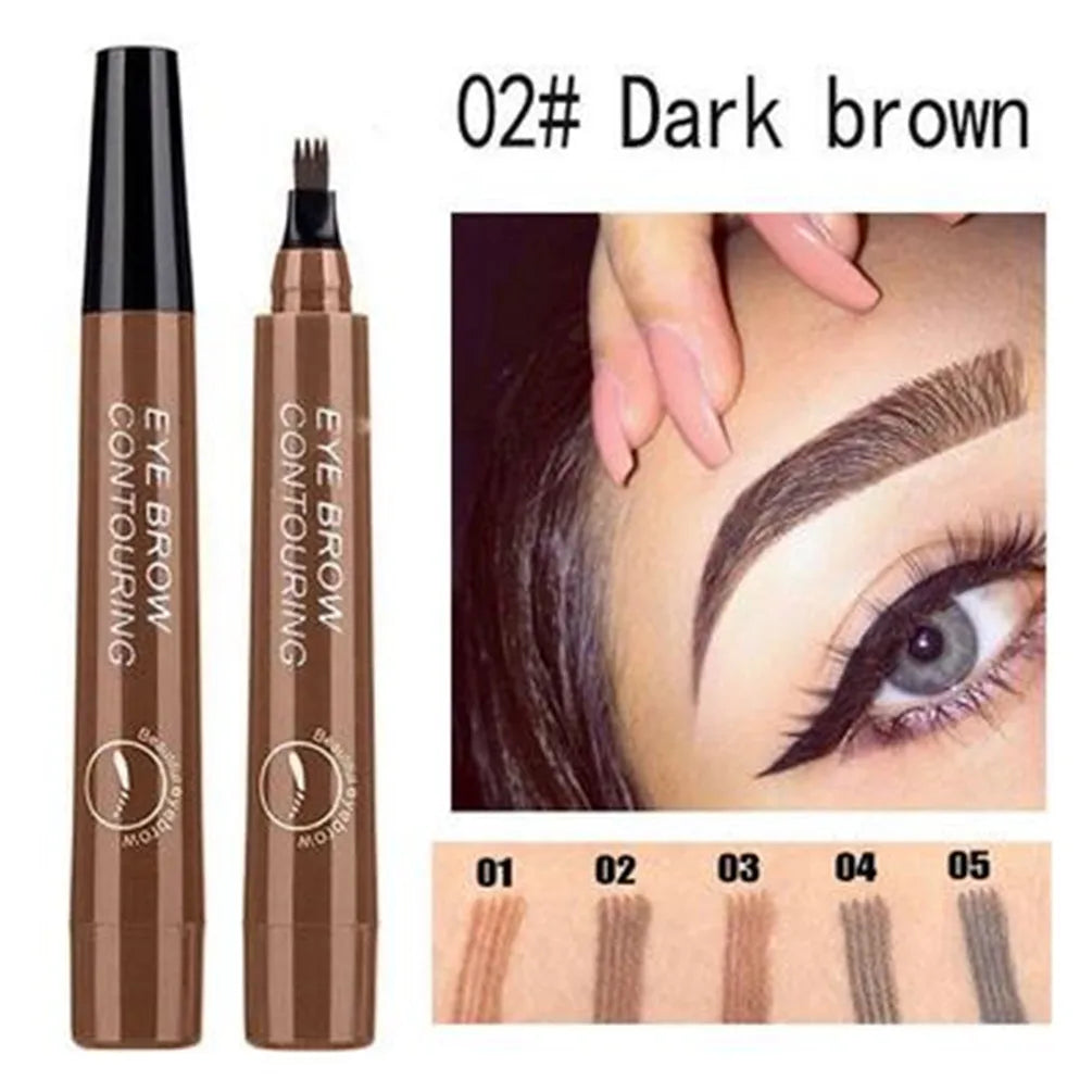5 Colors Eyebrow Pencil Waterproof 4 Fork Tip Eyebrow