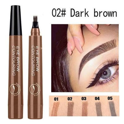 5 Colors Eyebrow Pencil Waterproof 4 Fork Tip Eyebrow