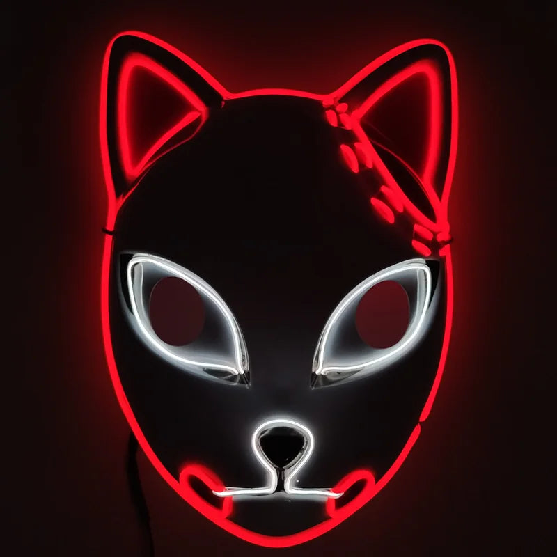 Glowing  Demon Slayer Mask Cosplay Japanese Cartoon