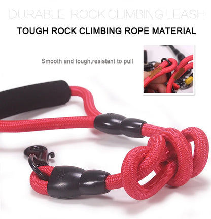 Pet Dog Leash Nylon Rope Double Dual Two Heads Dogs Leash