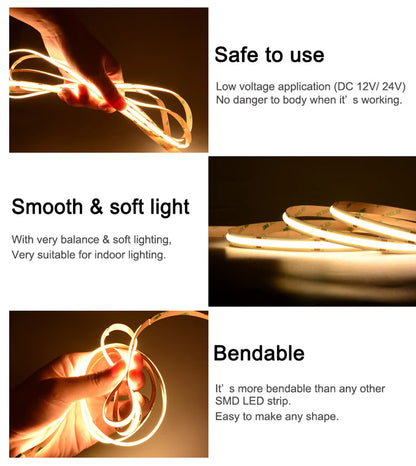 High Density Flexible Tape Ribbon 3000-6500K RA90 Led Lights