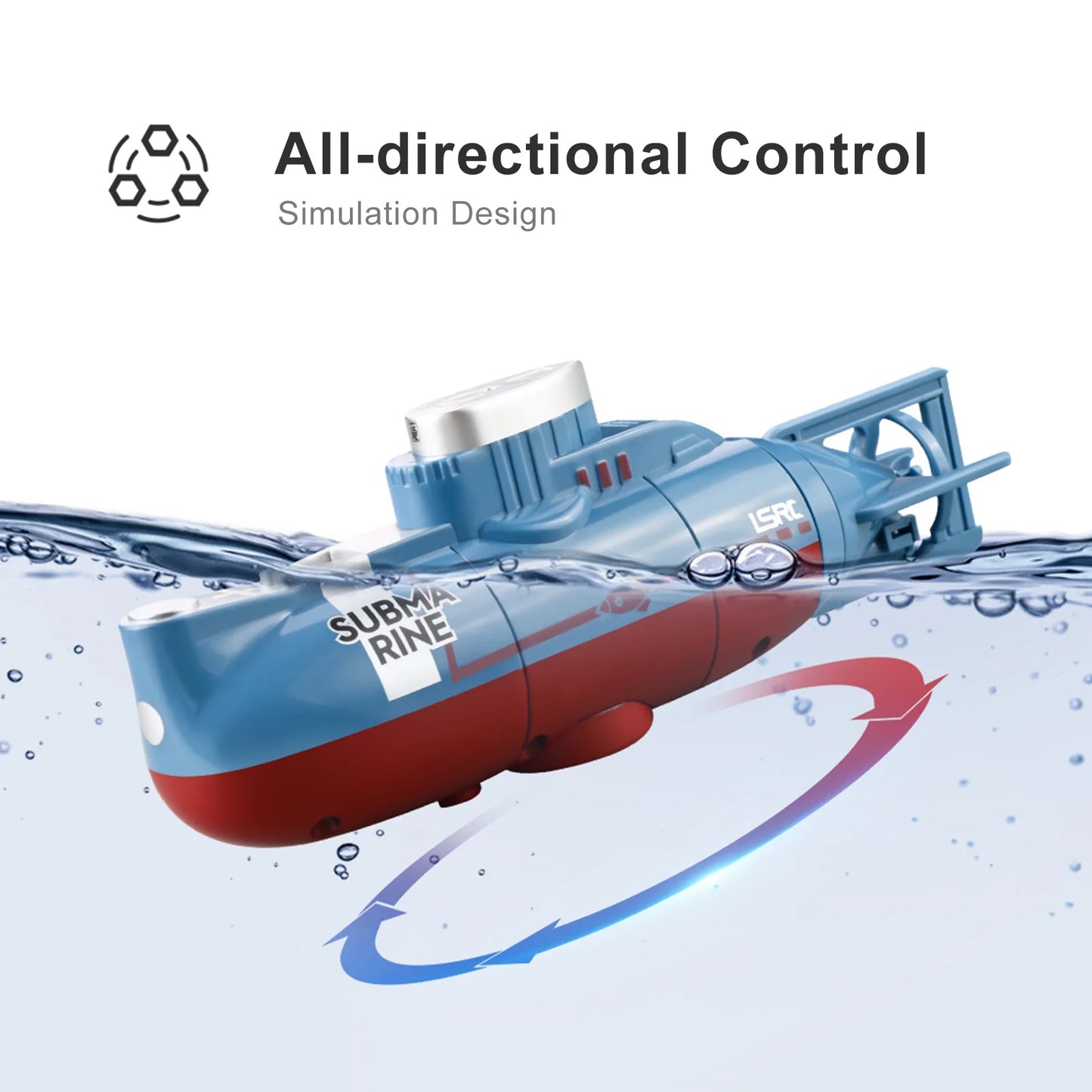 Mini RC Submarine 0.1M/s Speed Remote Control Boat Outdoor