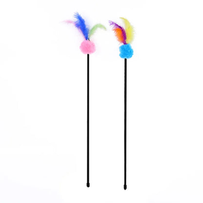 Funny Kitten Cat Teaser Interactive Toy Rod