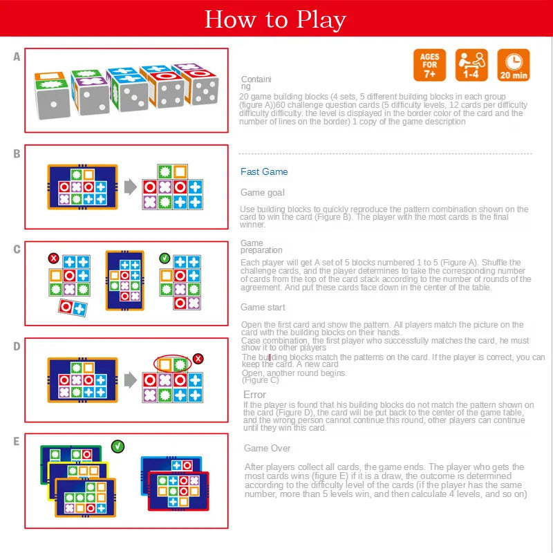 Kids Space Logical Thinking Board Game Matching Puzzle
