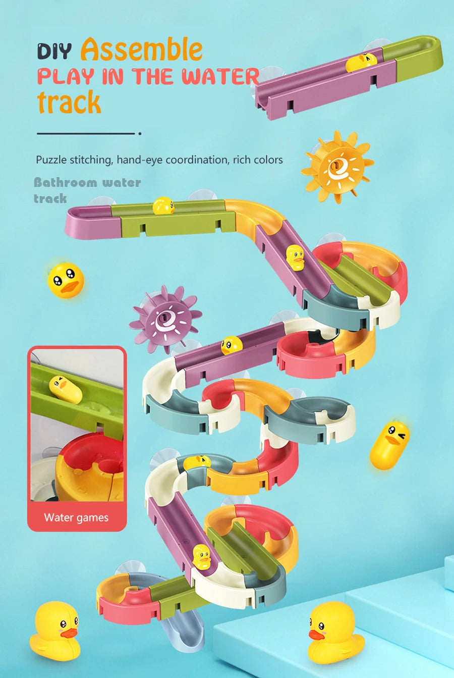 New Baby Bath Kids Toys Rainbow Shower Pipeline