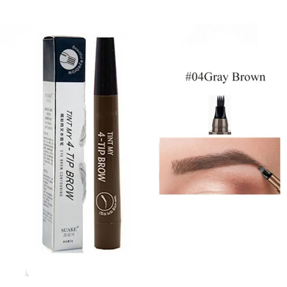 5 Colors Eyebrow Pencil Waterproof 4 Fork Tip Eyebrow